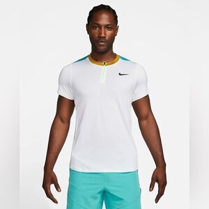 Nike Court Dri-fit ADV Tennis Slim Polo White/Teal
